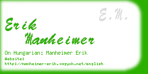 erik manheimer business card